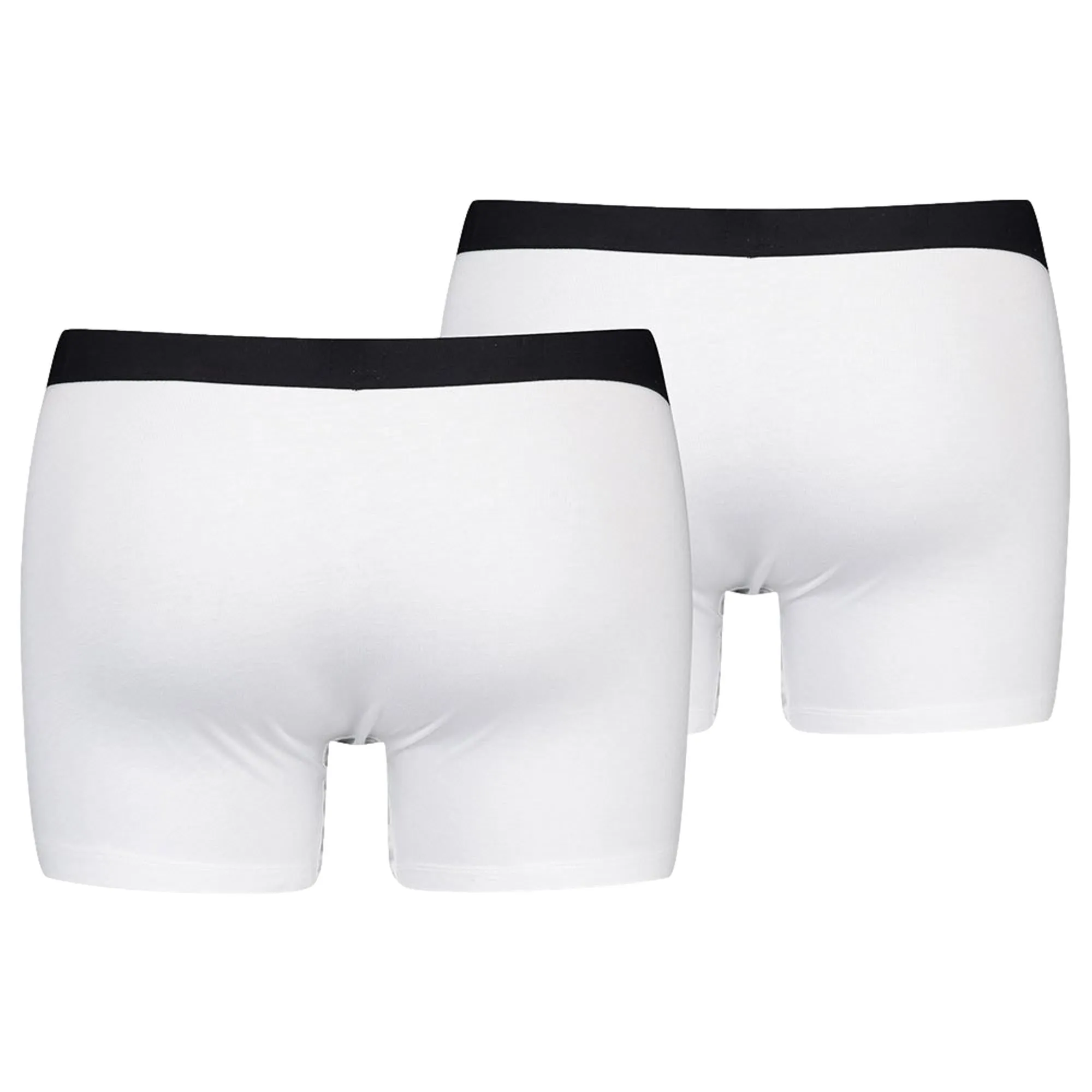 Levi's 2 Pack Solid Basic Boxer Brief - White/Black