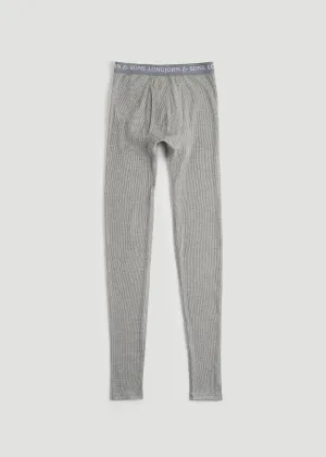 LJ&S Long Thermal Underwear in Grey Mix - Bottoms for Tall Men