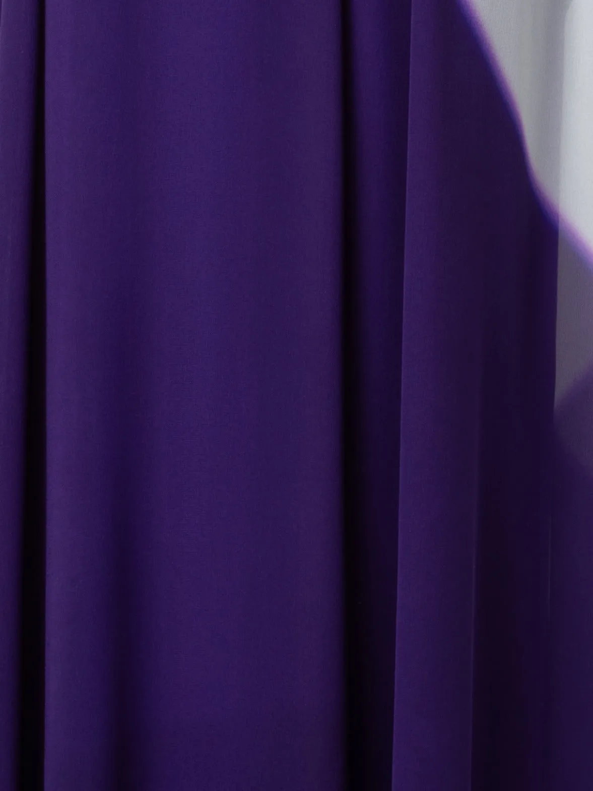 Long A-Line Silk Crêpe Dress with Purple Loop Print