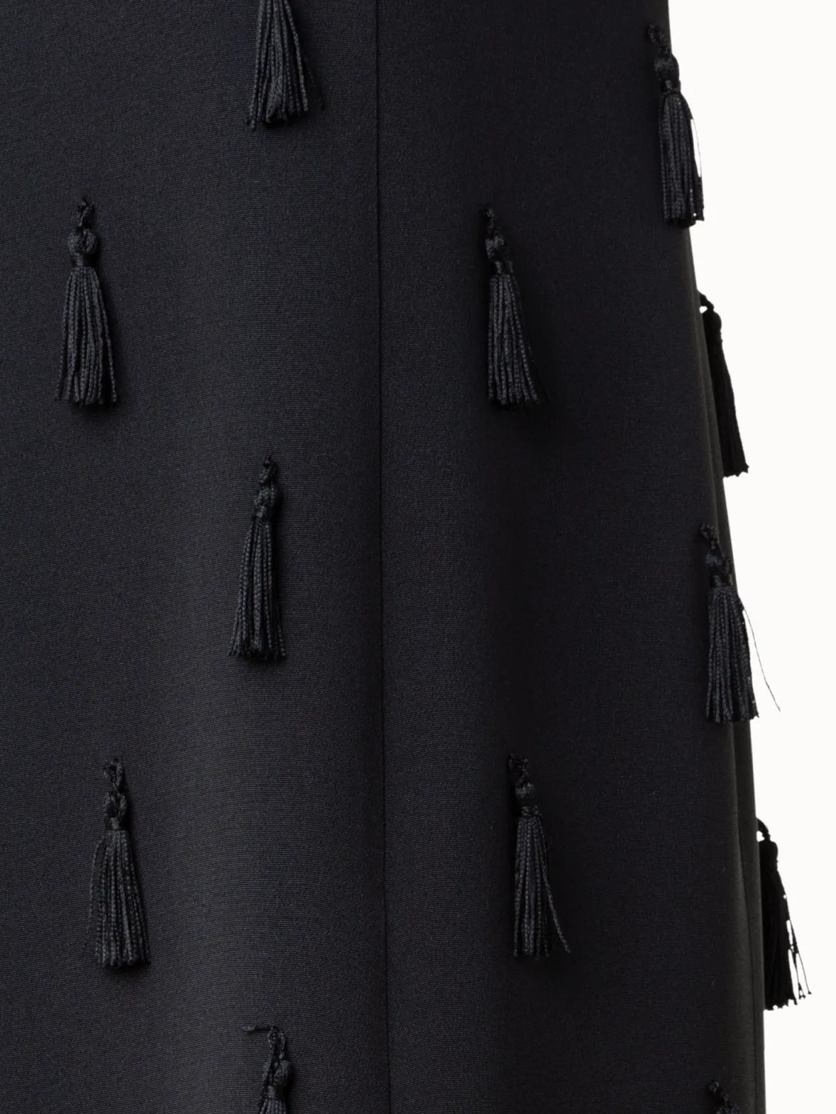 Long Silk Evening Dress with Tassels
