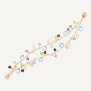 Marco Bicego Paradise 18k Gold Gemstone Bracelet Topaz Two Strand
