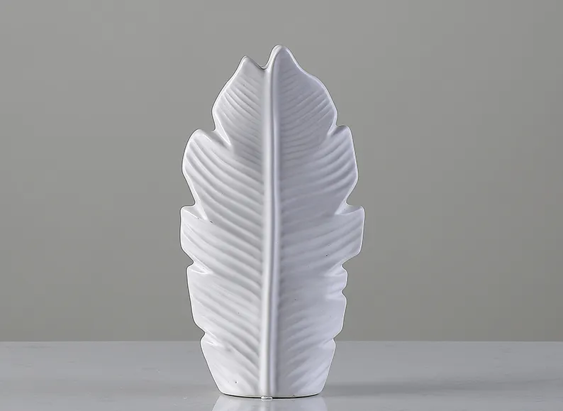 Matte White Maple Leaf Vase