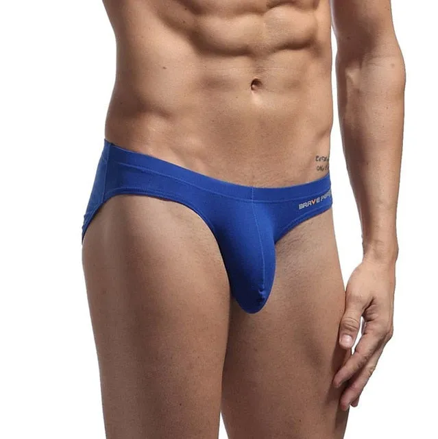 Men's Sexy ComfortableCotton Briefs With U Convex Big Penis Pouch