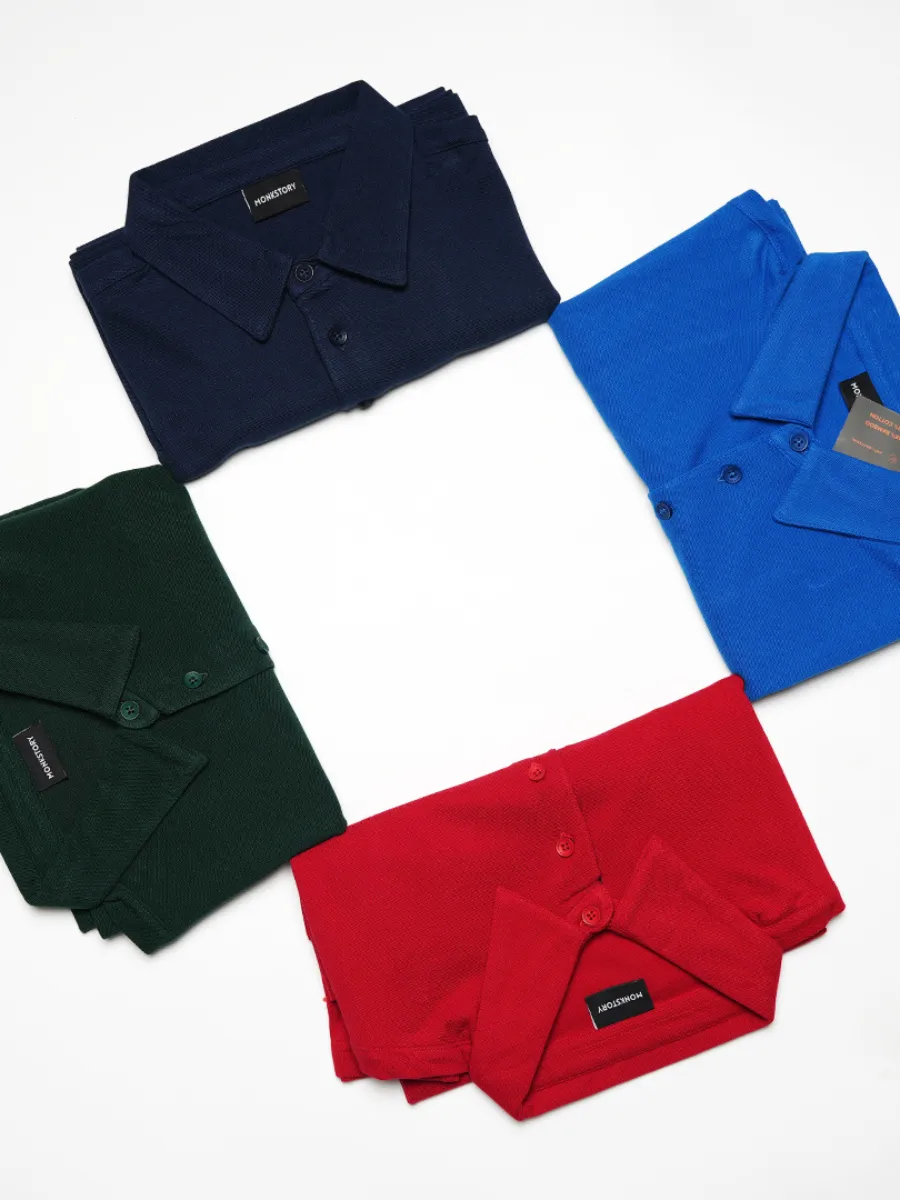 Monkstory Bamboo Cotton Polo Tee - Cobalt Blue