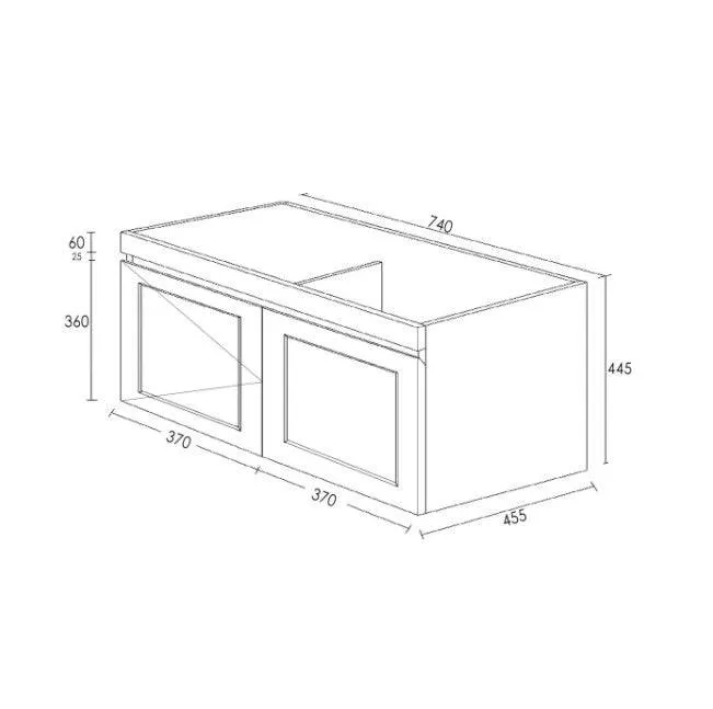 Otti Hampton Mark II 750mm Wall Hung Vanity White Satin (Cabinet Only)