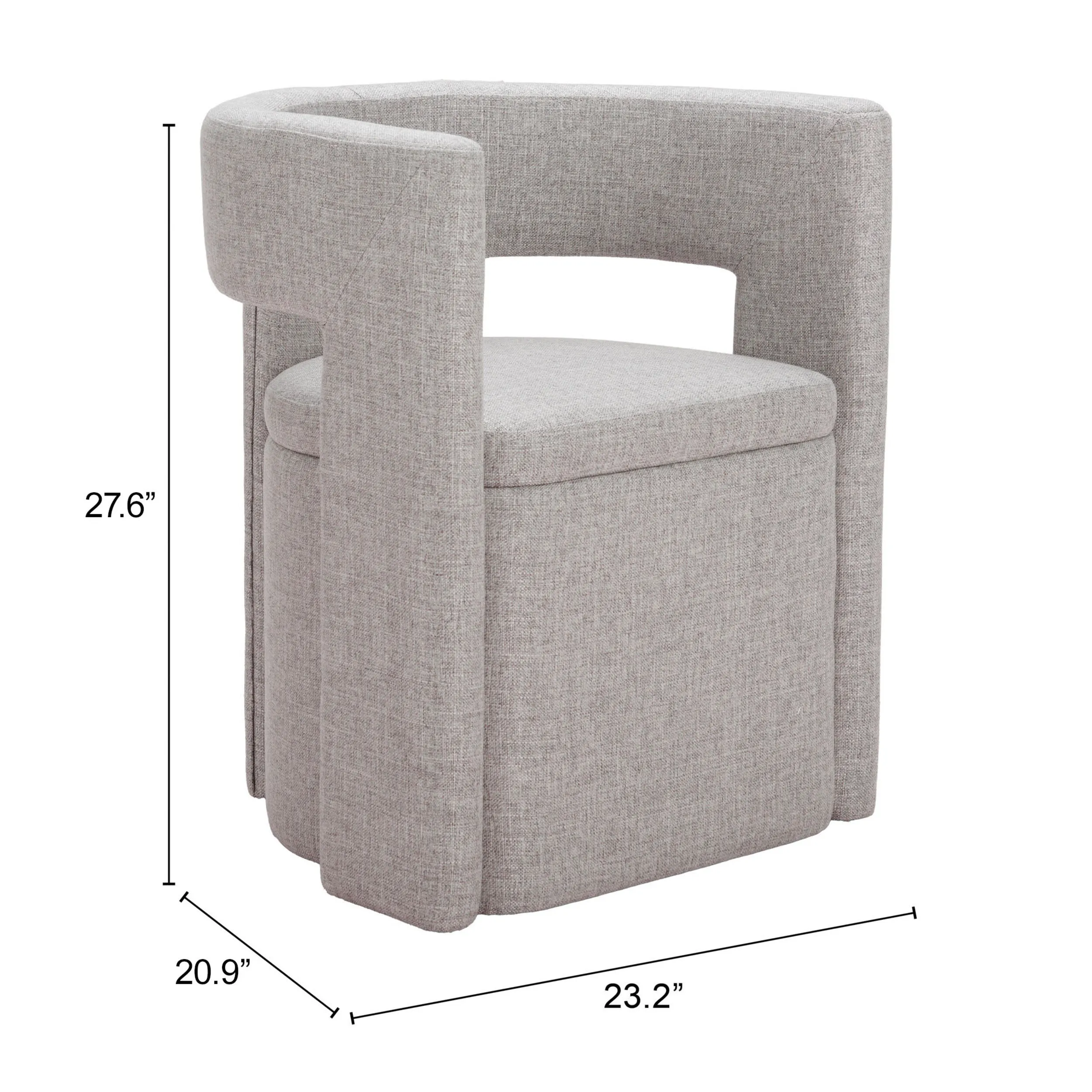 Papua Dining Chair, Gray