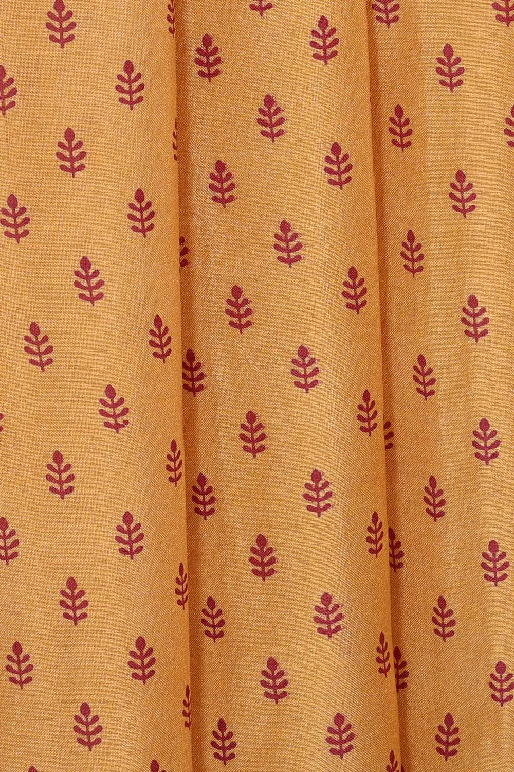 Printed Creamy Yellow Silk Saree