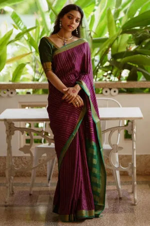 Propinquity Purple Soft Silk Saree With Exuberant Blouse Piece