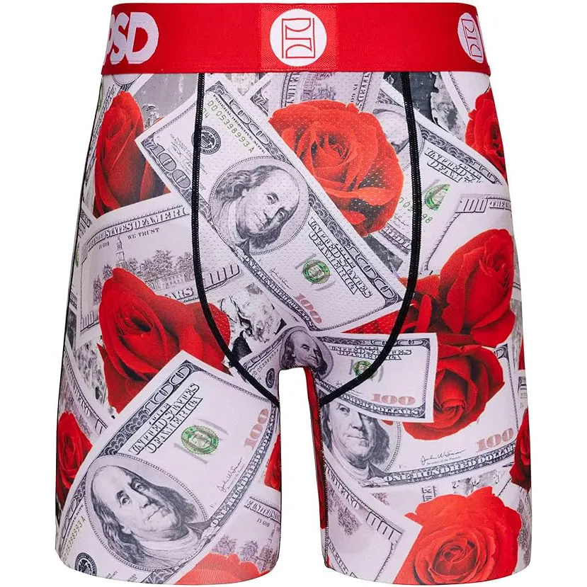 PSD Men's Multicolor Moisture-wicking Fabric 100 Roses Boxer Brief Extra Large Underwear - 423180006-MUL-XL