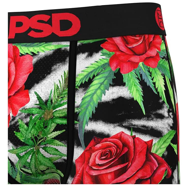 PSD Men's Multicolor Red Rose Buds Boxer Brief Large Underwear - 224180036-MUL-L