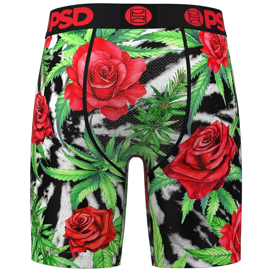 PSD Men's Multicolor Red Rose Buds Boxer Brief Large Underwear - 224180036-MUL-L