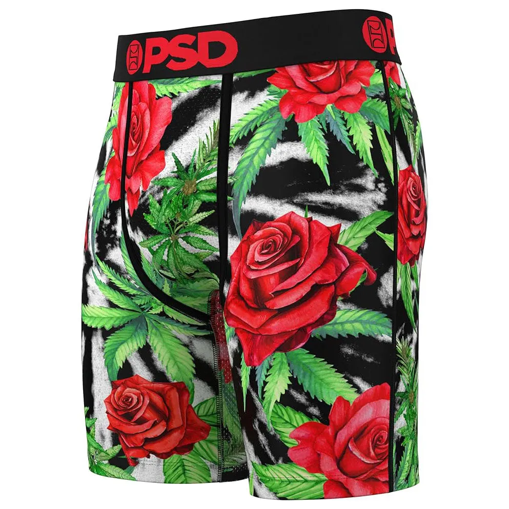 PSD Men's Multicolor Red Rose Buds Boxer Brief Large Underwear - 224180036-MUL-L