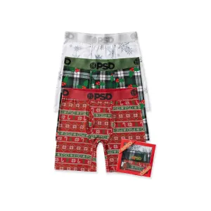 PSD Men's Multicolor Xmas Modal Boxer Brief 3 Pack Box Set Medium Underwear - 424180126-MUL-M