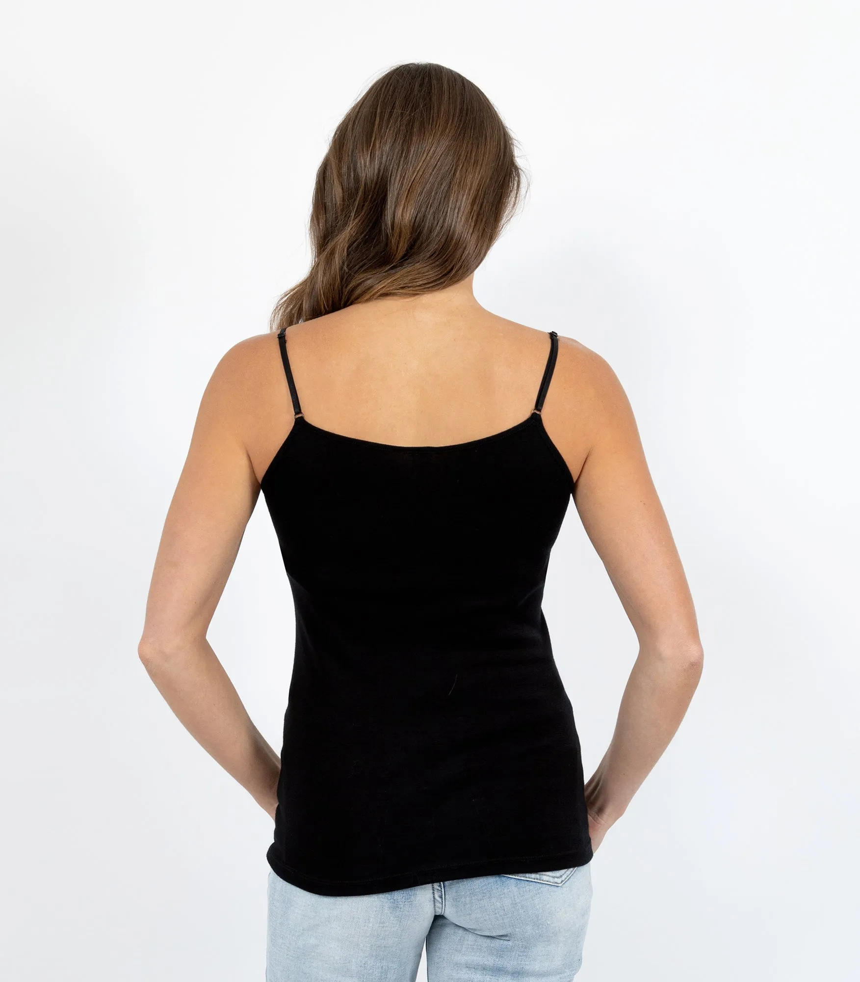 Pure Merino Wool 200gsm Camisole - Black