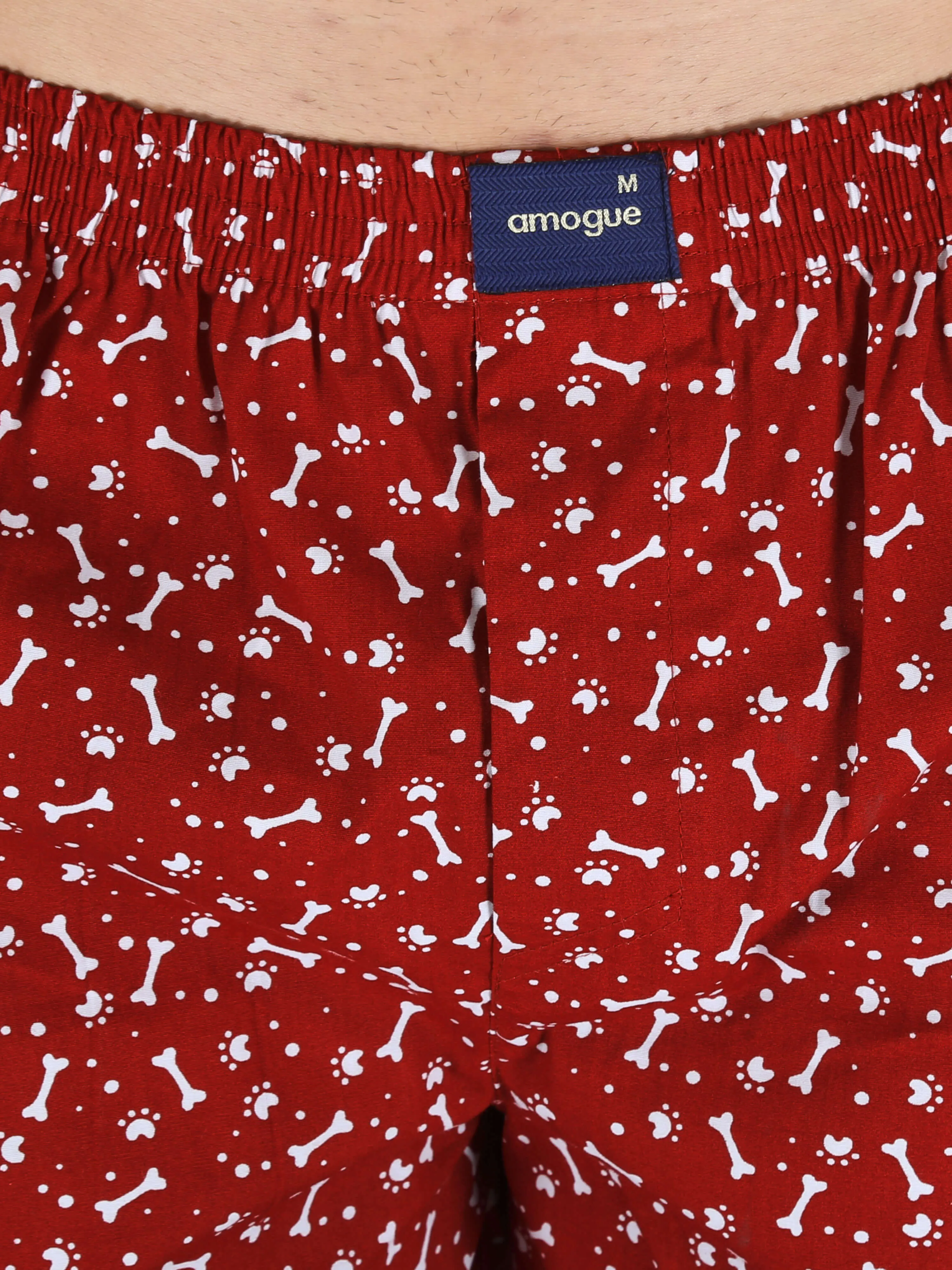 Red Bone Printed Pure Cotton Men Boxers