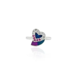 Silver Glamorous Forever Of Blue Heart Ring