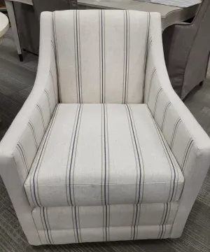 Slim Swivel Chair in Blue Jay Stripe (2 in stock)