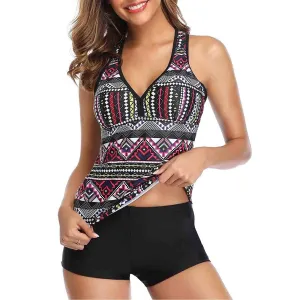 V-Neck Tankini Swimsuit