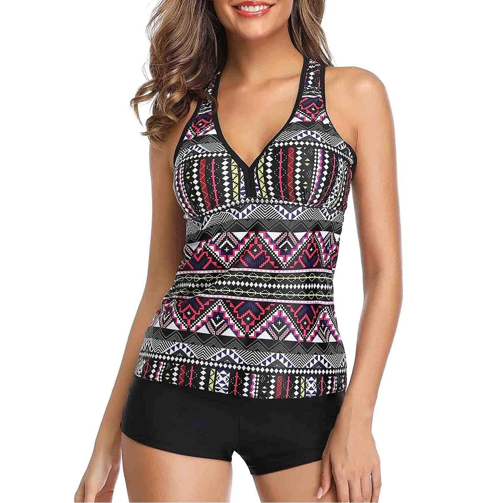 V-Neck Tankini Swimsuit