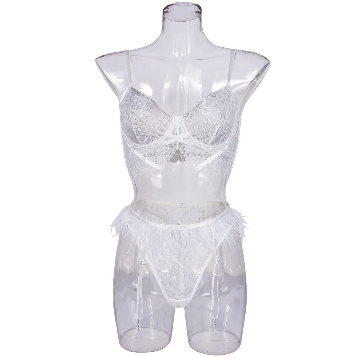 Women's Lace Slim Fit Three-Piece Underwear Set