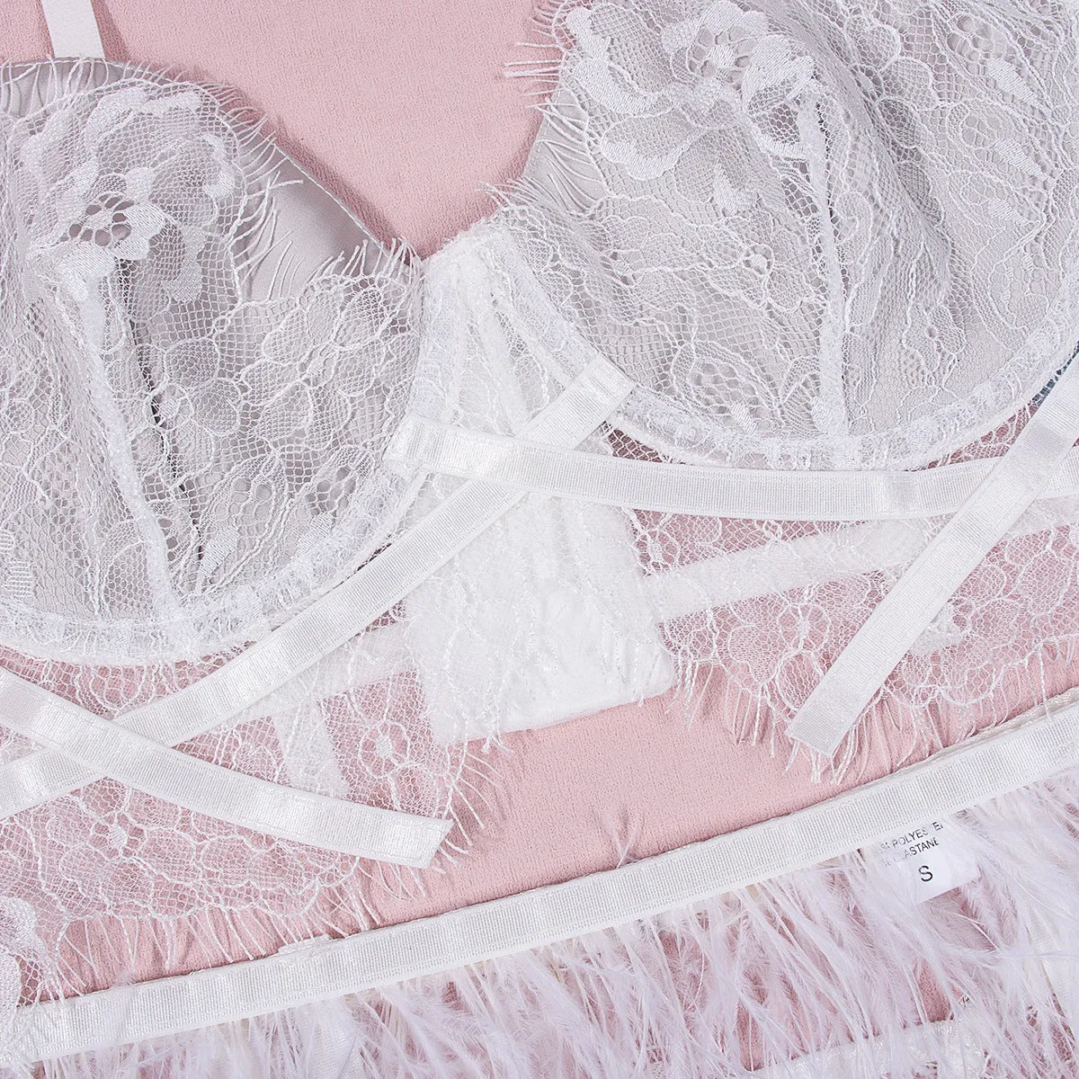 Women's Lace Slim Fit Three-Piece Underwear Set